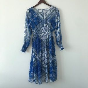 Boho Pattern Long Sleeve Dress